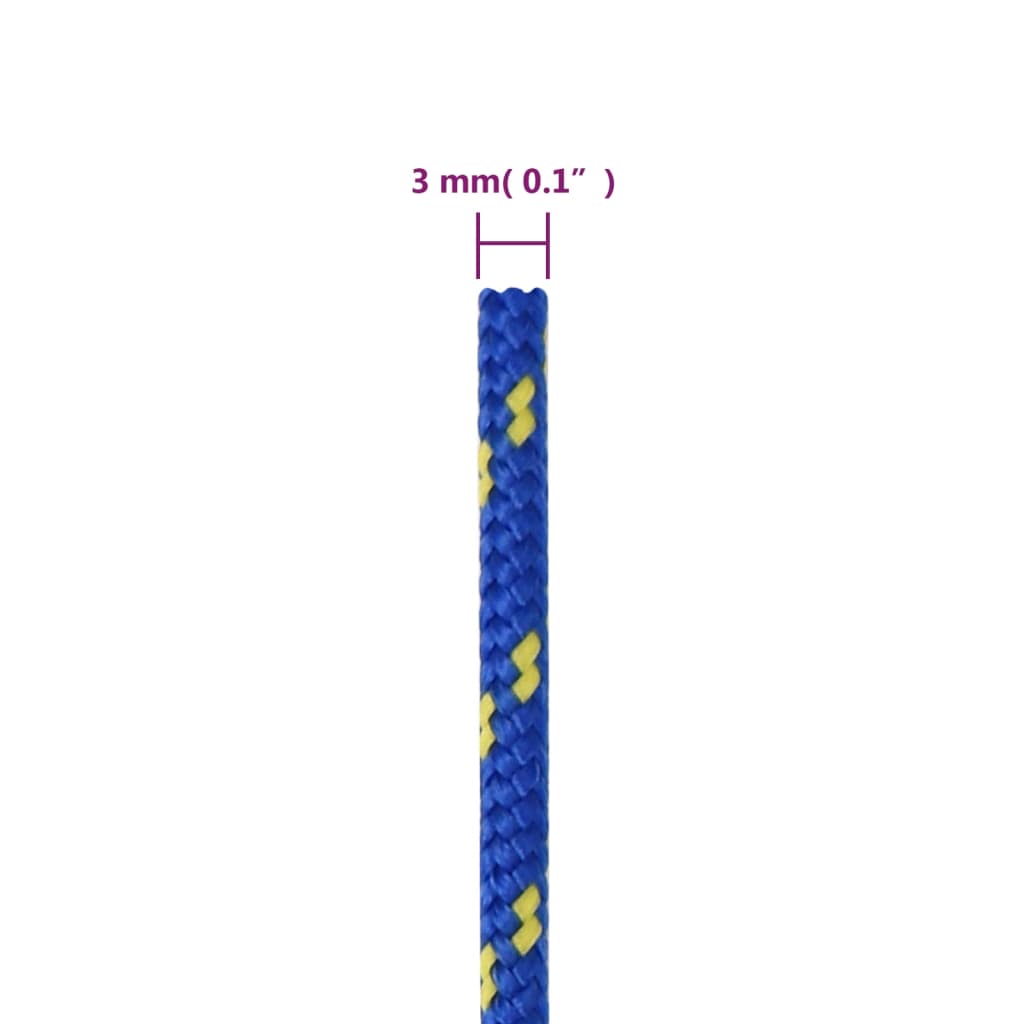 vidaXL Corda de barco 3 mm 250 m polipropileno azul