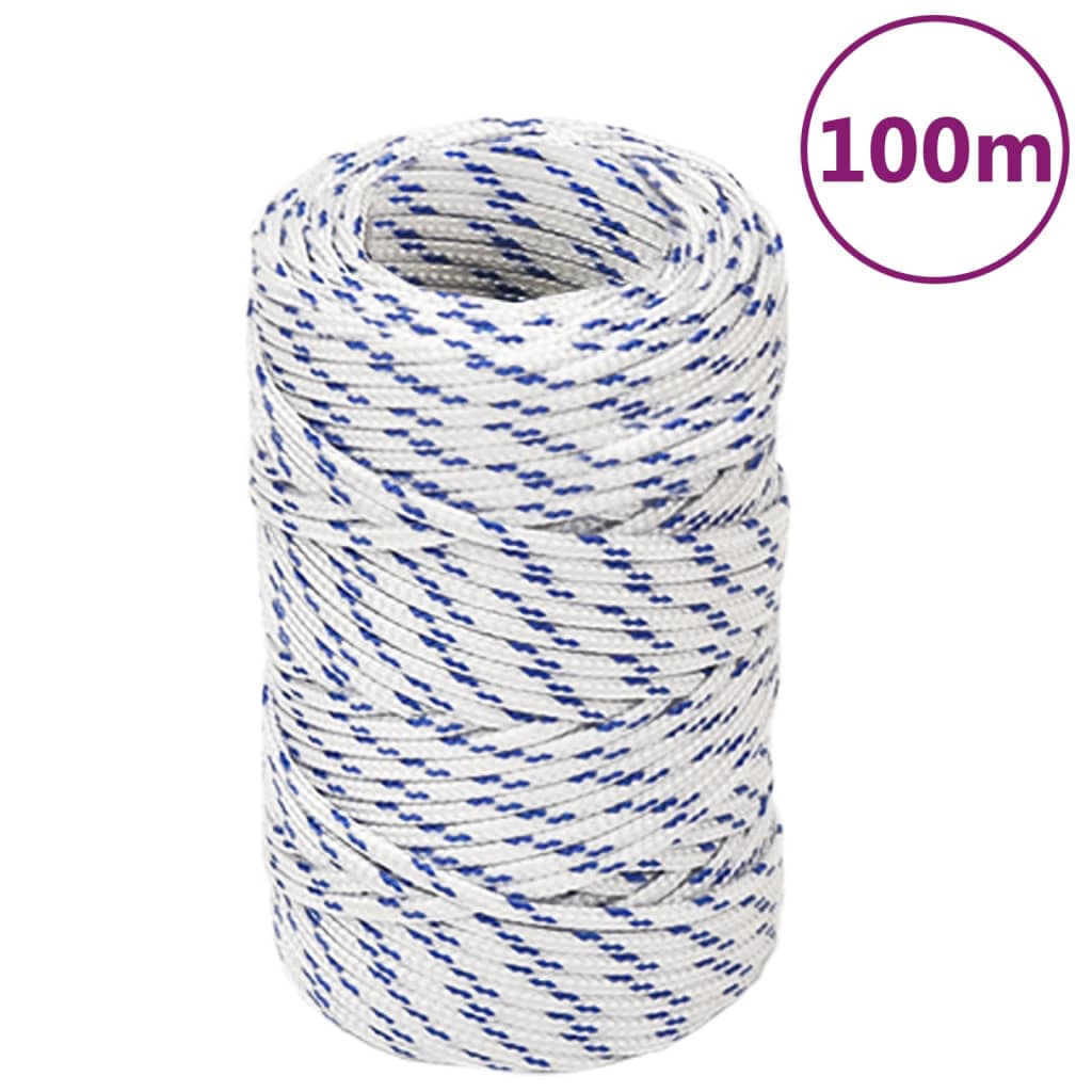 vidaXL Corda de barco 2 mm 100 m polipropileno branco