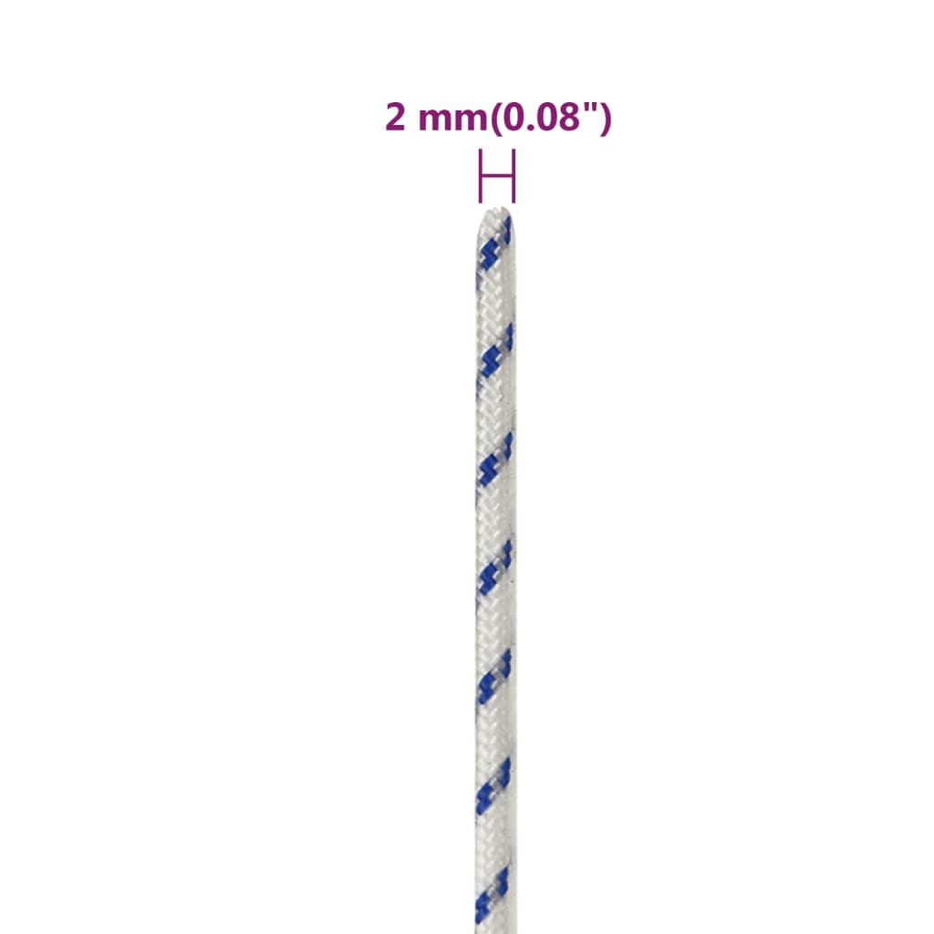 vidaXL Corda de barco 2 mm 100 m polipropileno branco