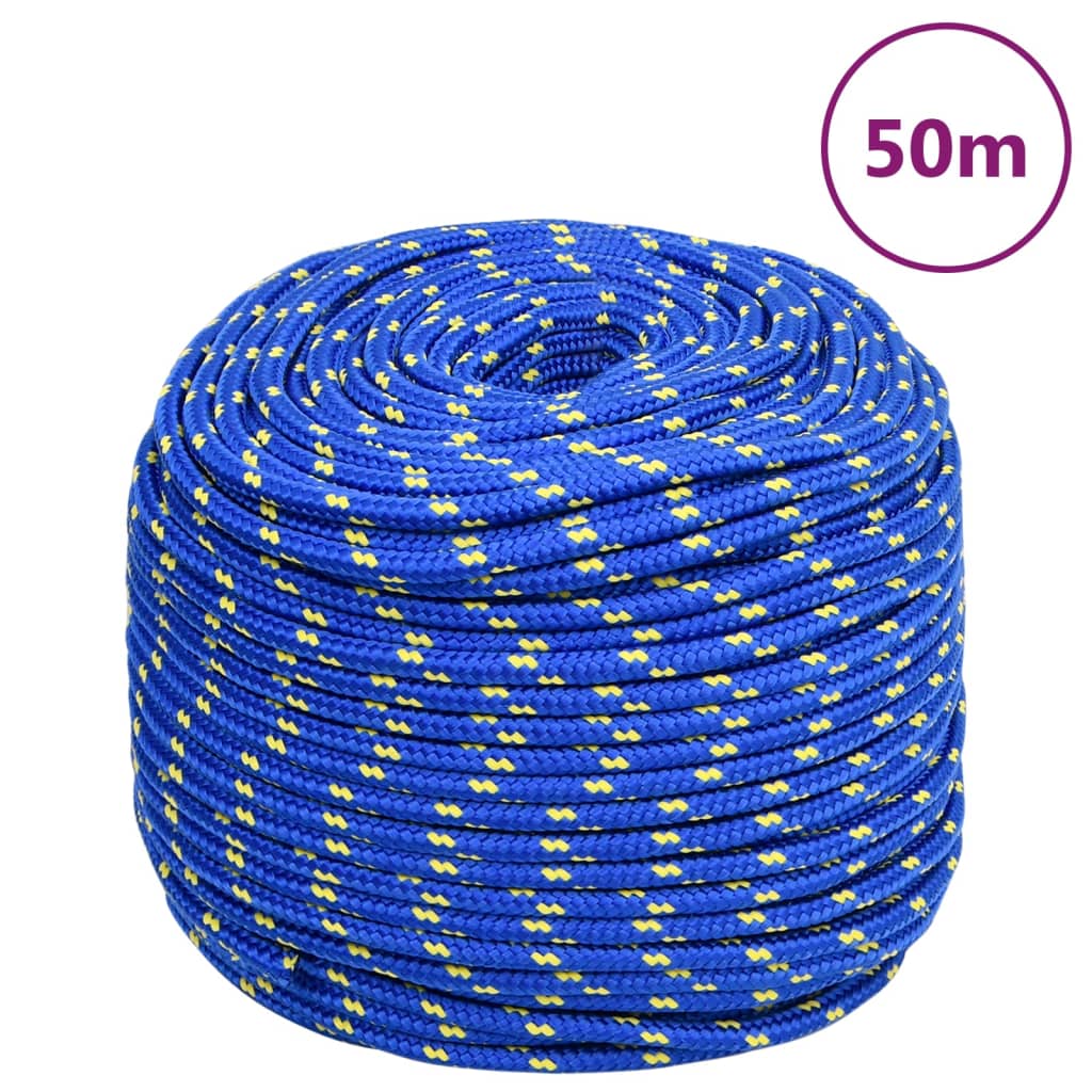 vidaXL Corda de barco 6 mm 50 m polipropileno azul