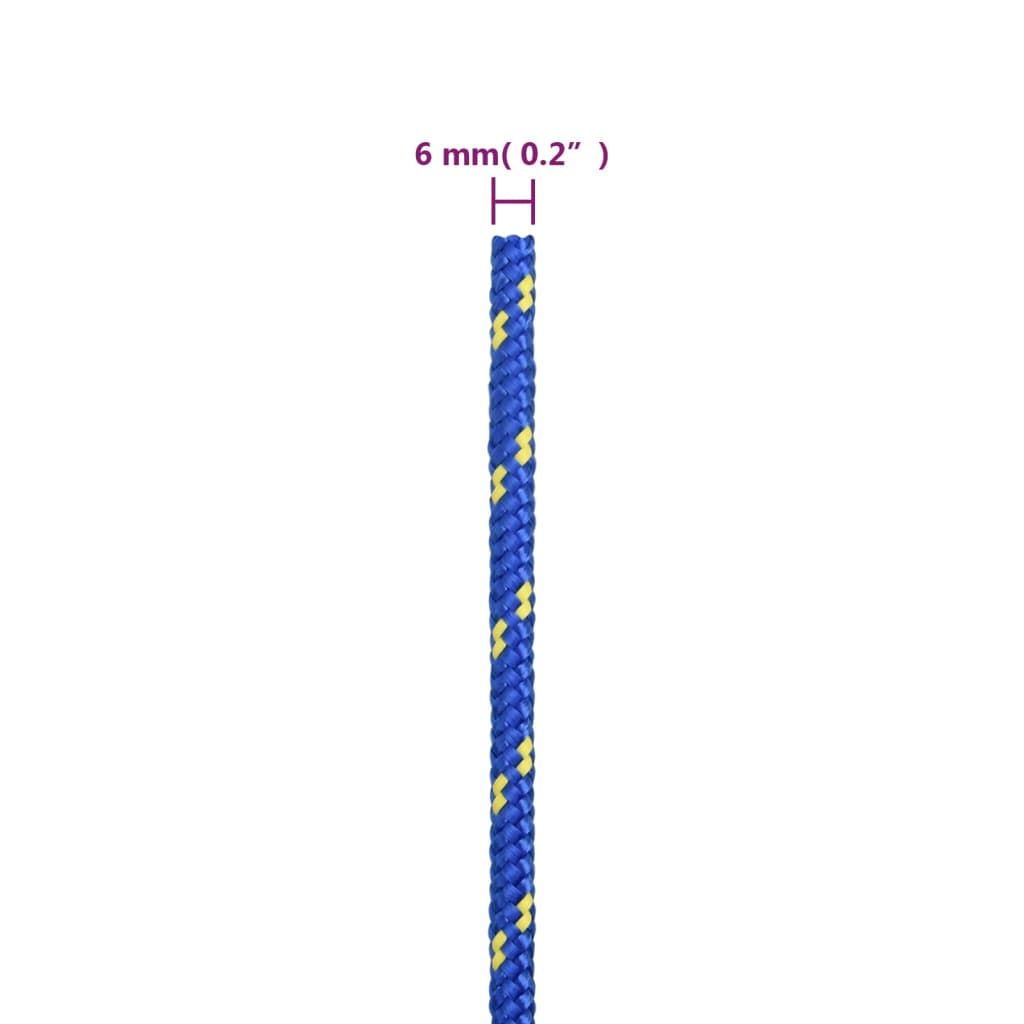 vidaXL Corda de barco 6 mm 50 m polipropileno azul