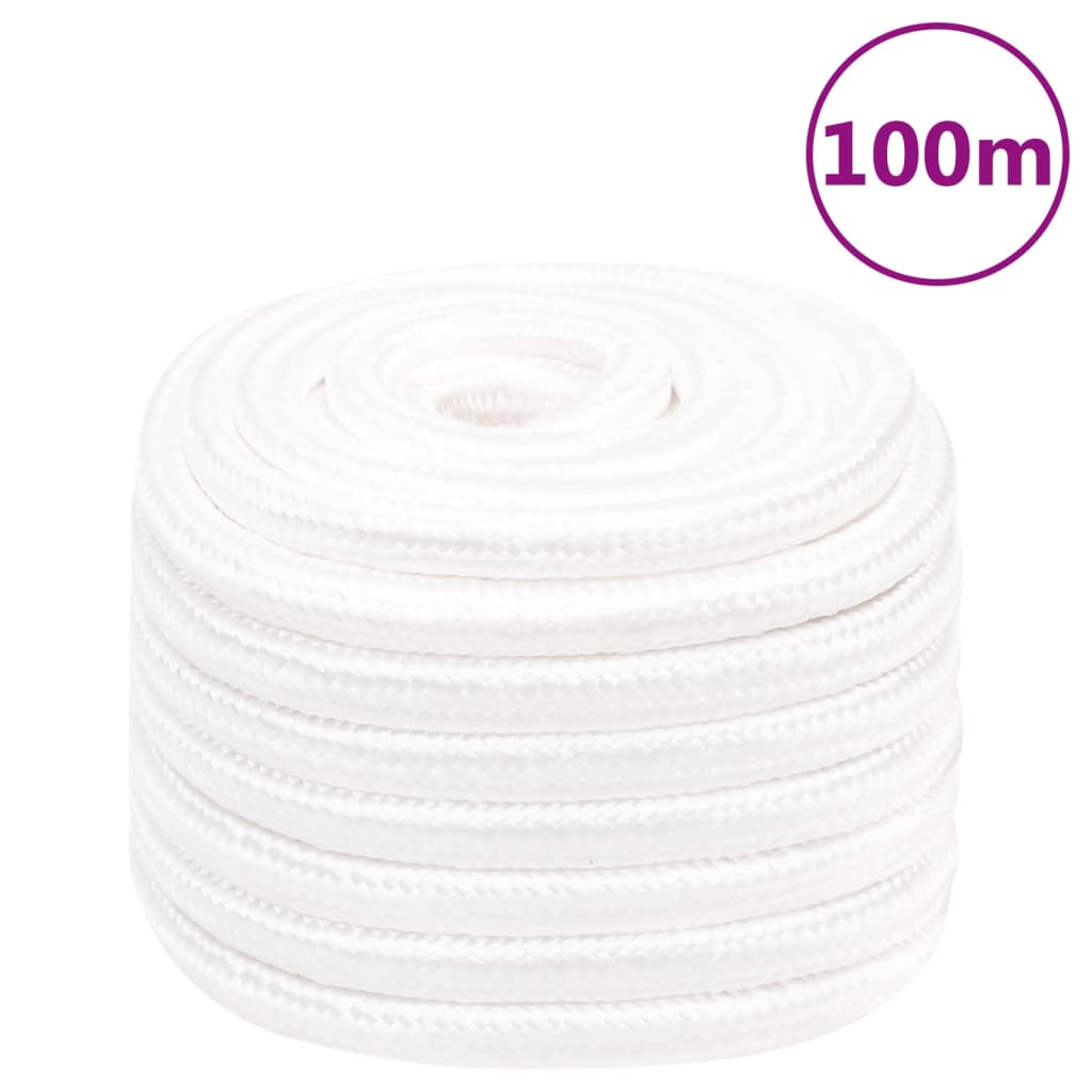 vidaXL Corda de barco 20 mm 100 m polipropileno branco completo