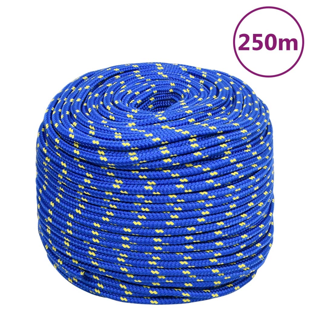 vidaXL Corda de barco 6 mm 250 m polipropileno azul