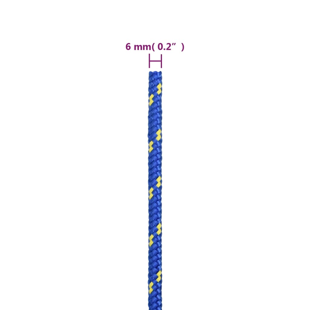 vidaXL Corda de barco 6 mm 250 m polipropileno azul