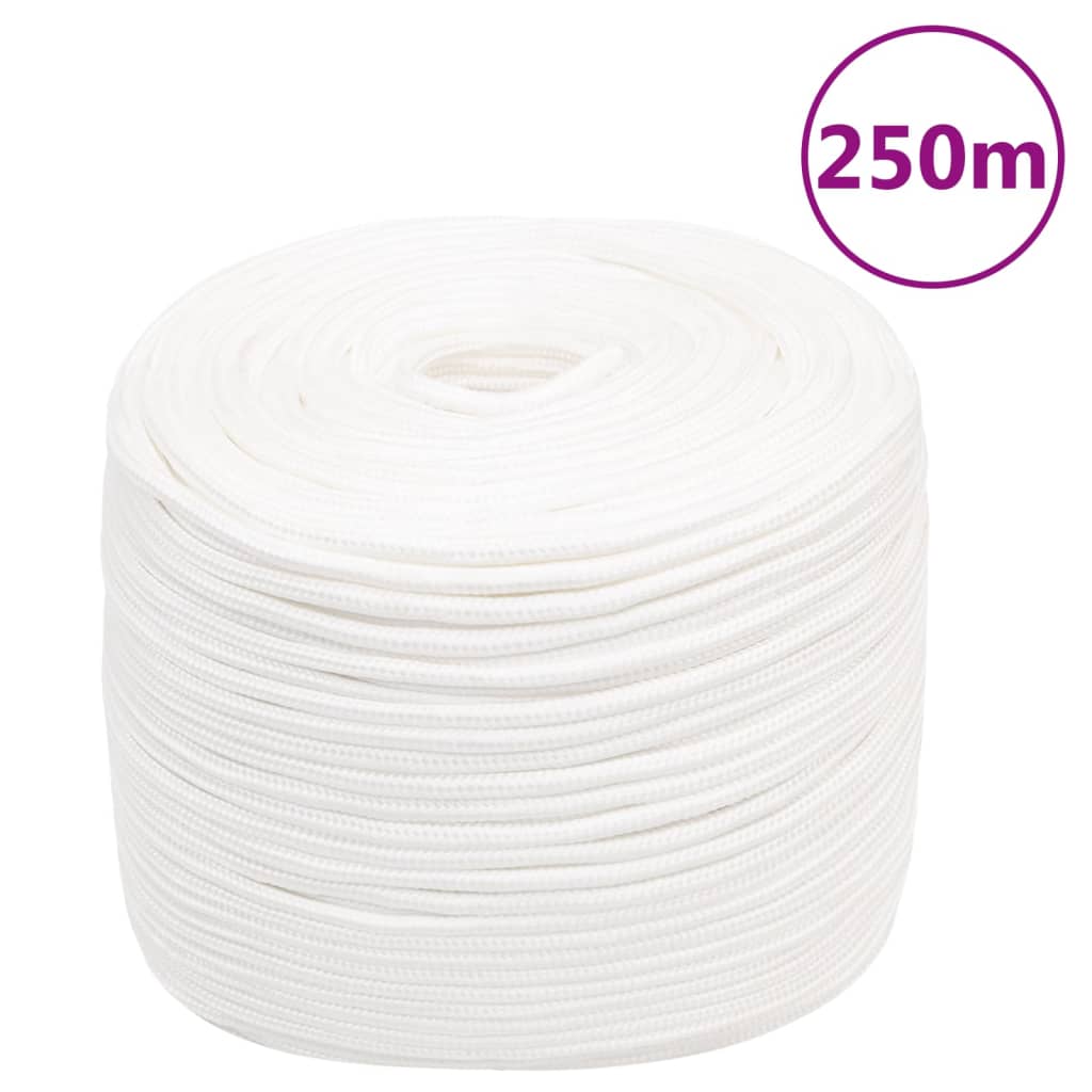 vidaXL Corda de barco 10 mm 250 m polipropileno branco completo