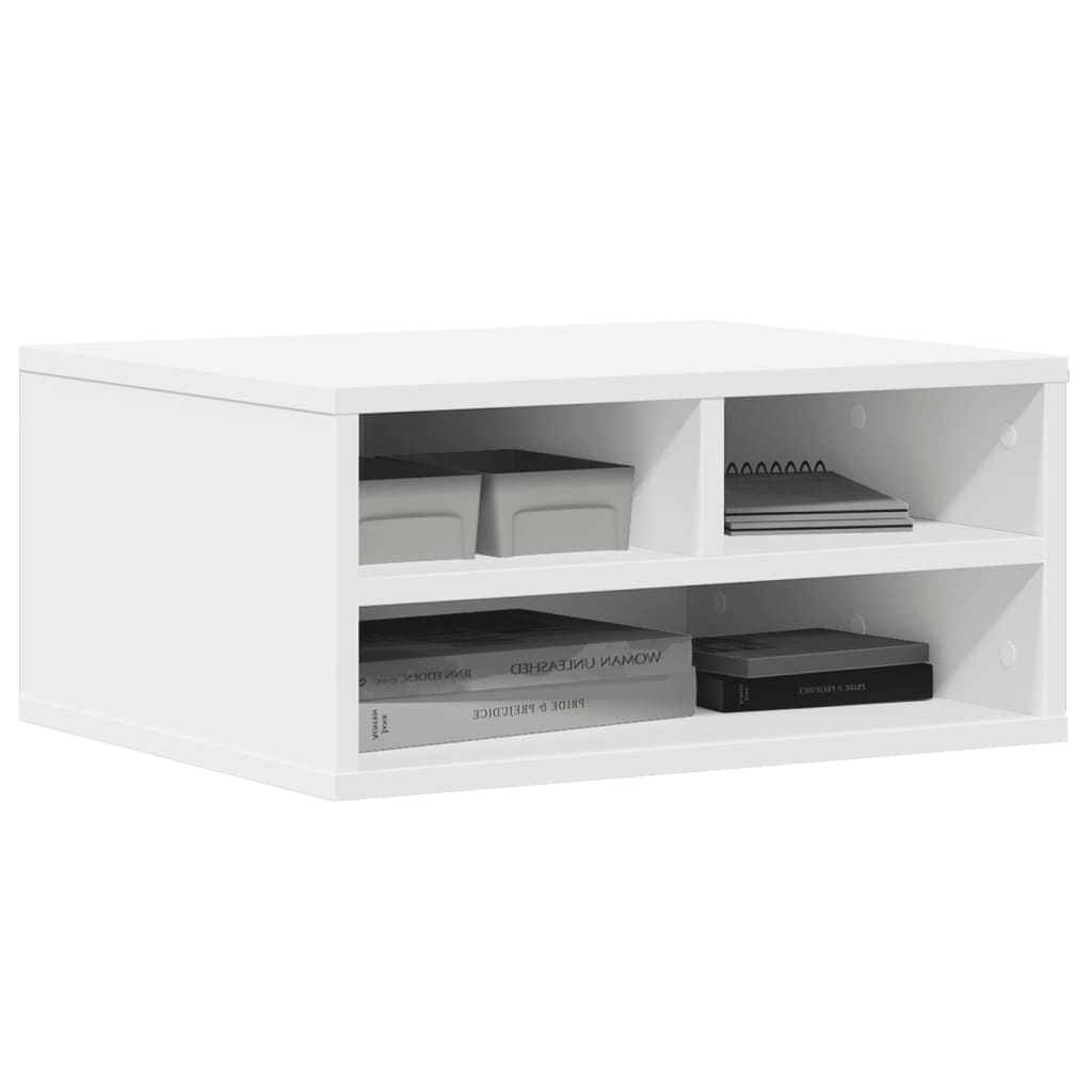 vidaXL Suporte para impressora 49x40x22,5 cm derivados madeira branco