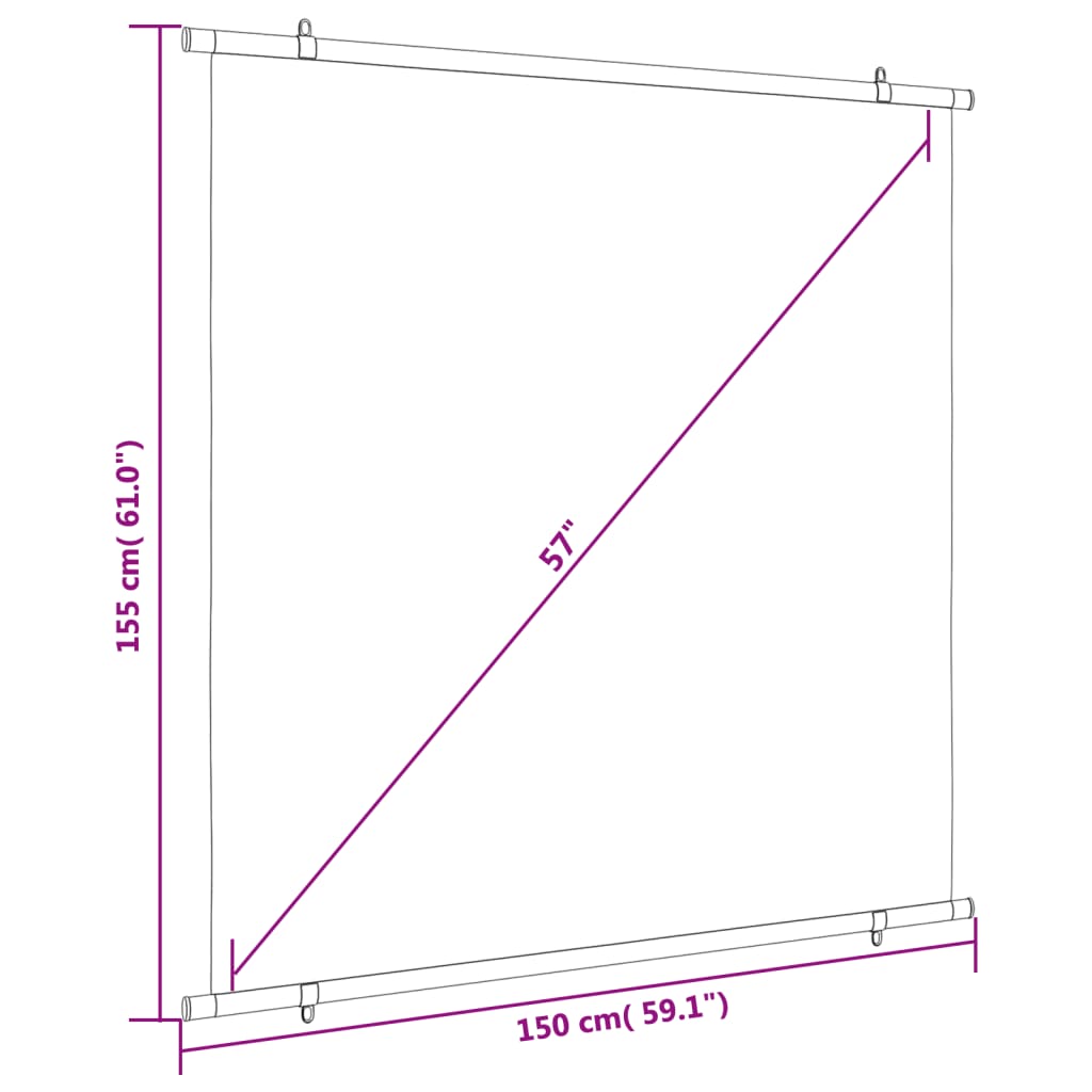 vidaXL Tela de projeção 57" 1:1