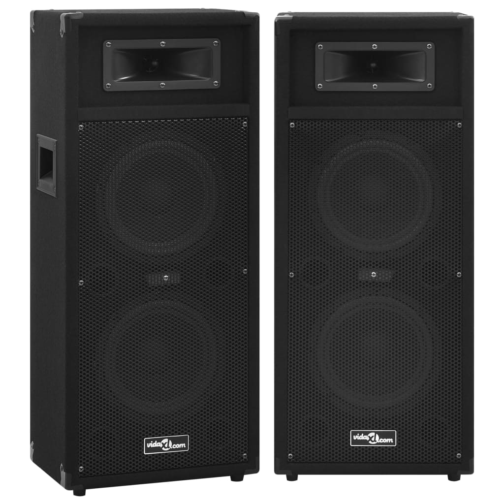 vidaXL Colunas de palco Hifi profissionais passivas 2 pcs 1000 W preto