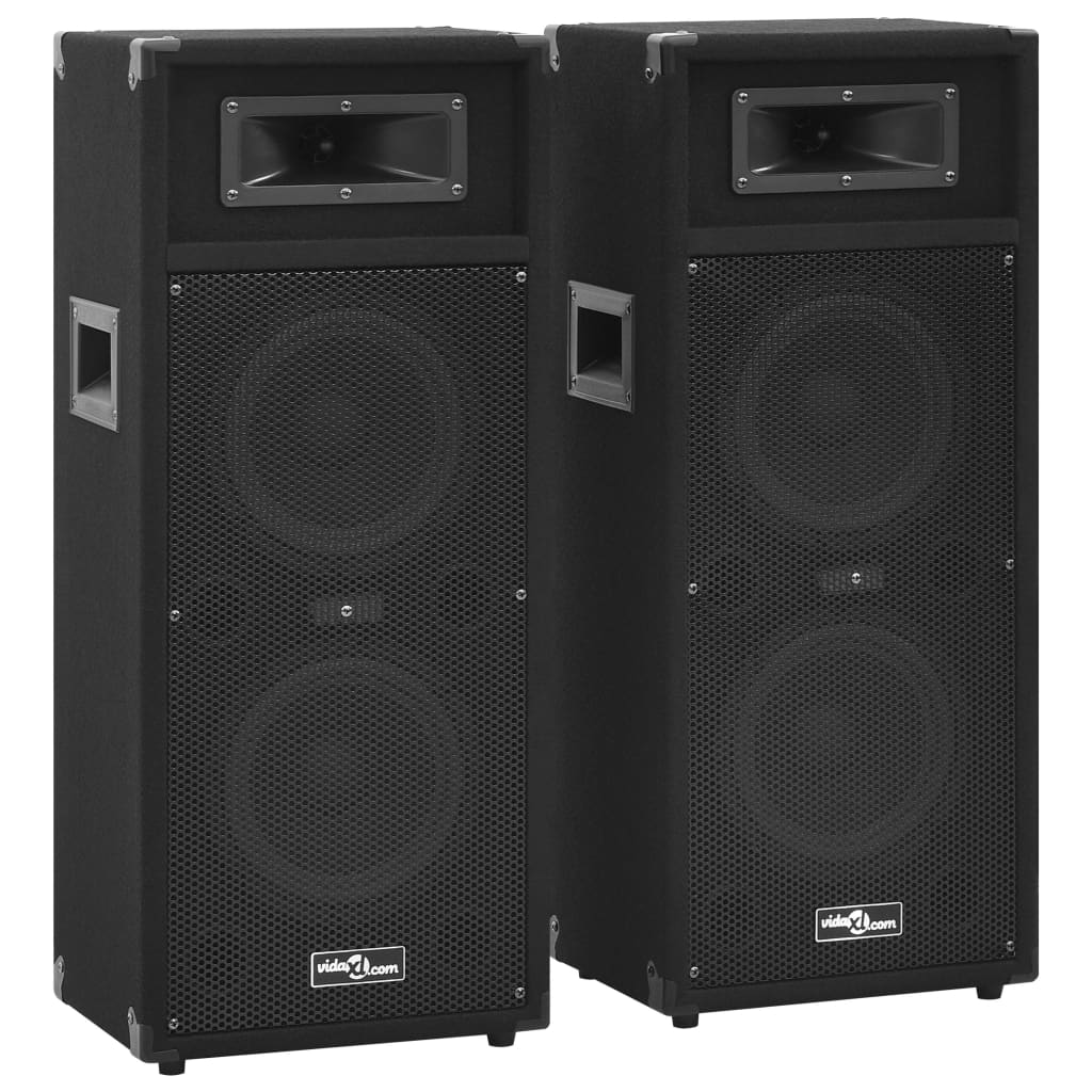 vidaXL Colunas de palco Hifi profissionais passivas 2 pcs 1000 W preto