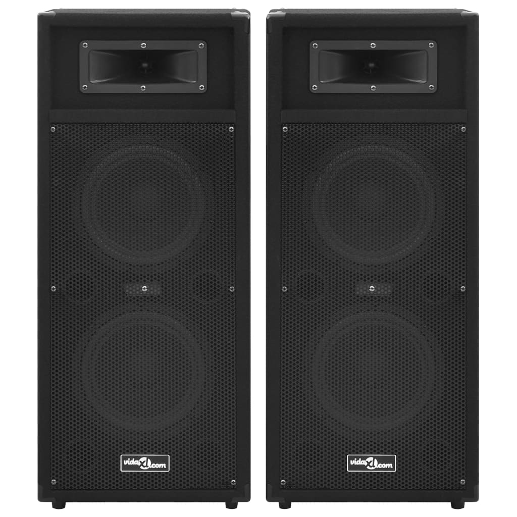 vidaXL Colunas de palco Hifi profissionais passivas 2 pcs 1000 W preto