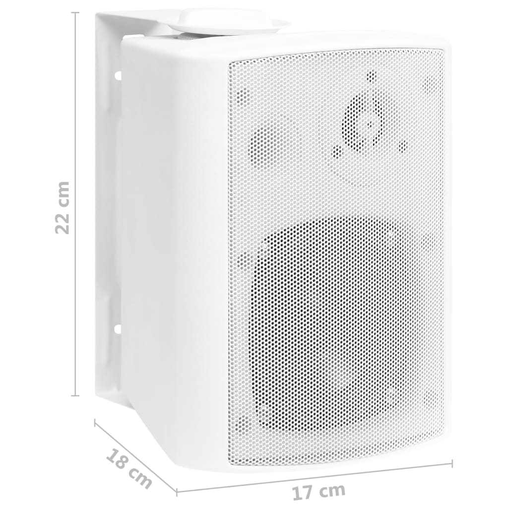 vidaXL Colunas de som para parede interior/exterior 2 pcs 80 W branco