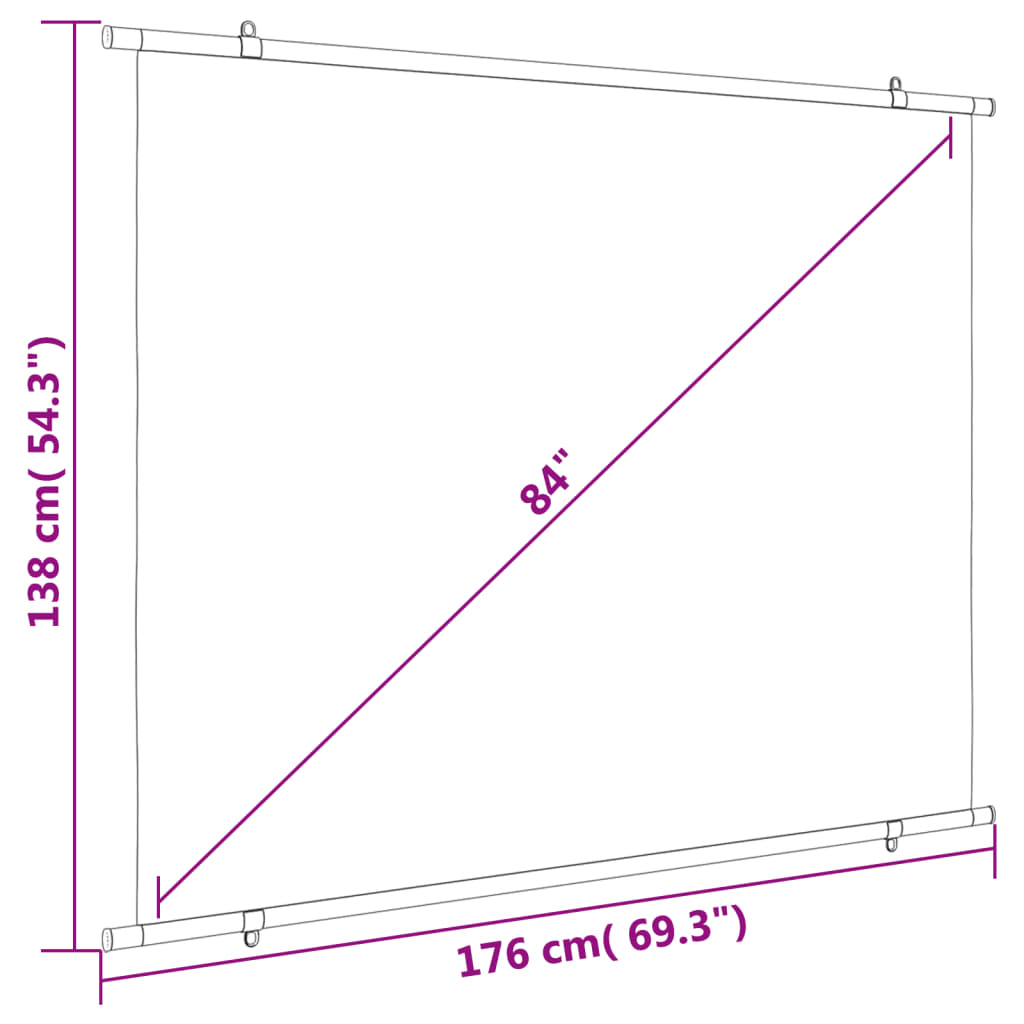 vidaXL Tela de projeção 84" 4:3