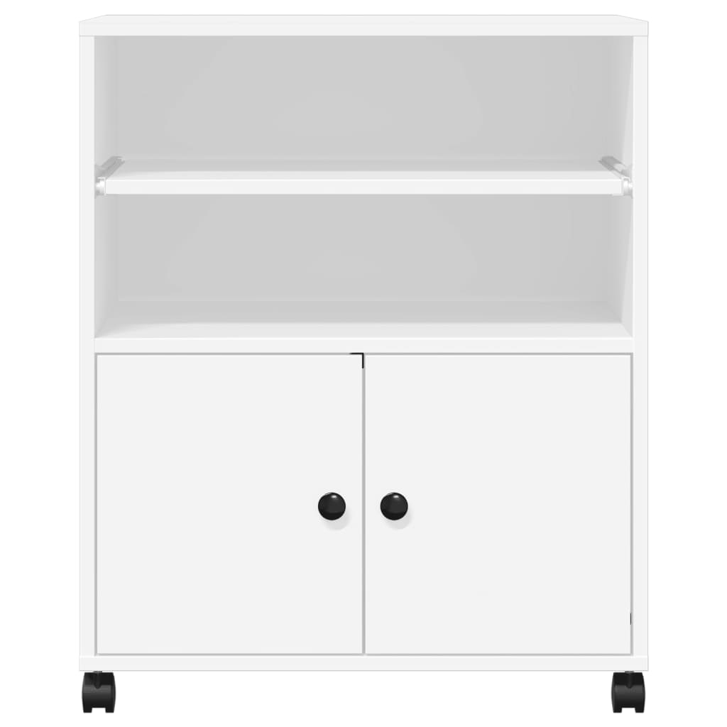 vidaXL Suporte para impressora com rodas 60x48x74 cm branco