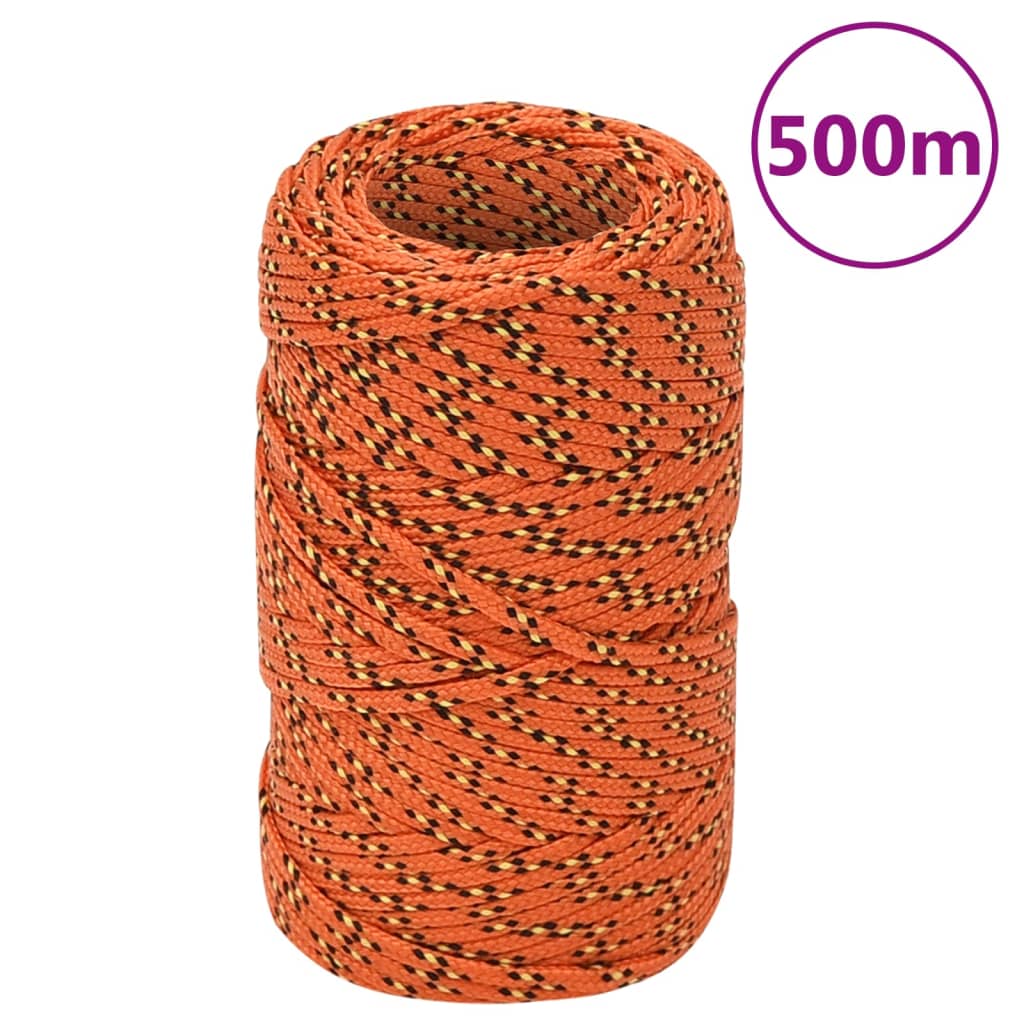 vidaXL Corda de barco 2 mm 500 m polipropileno laranja