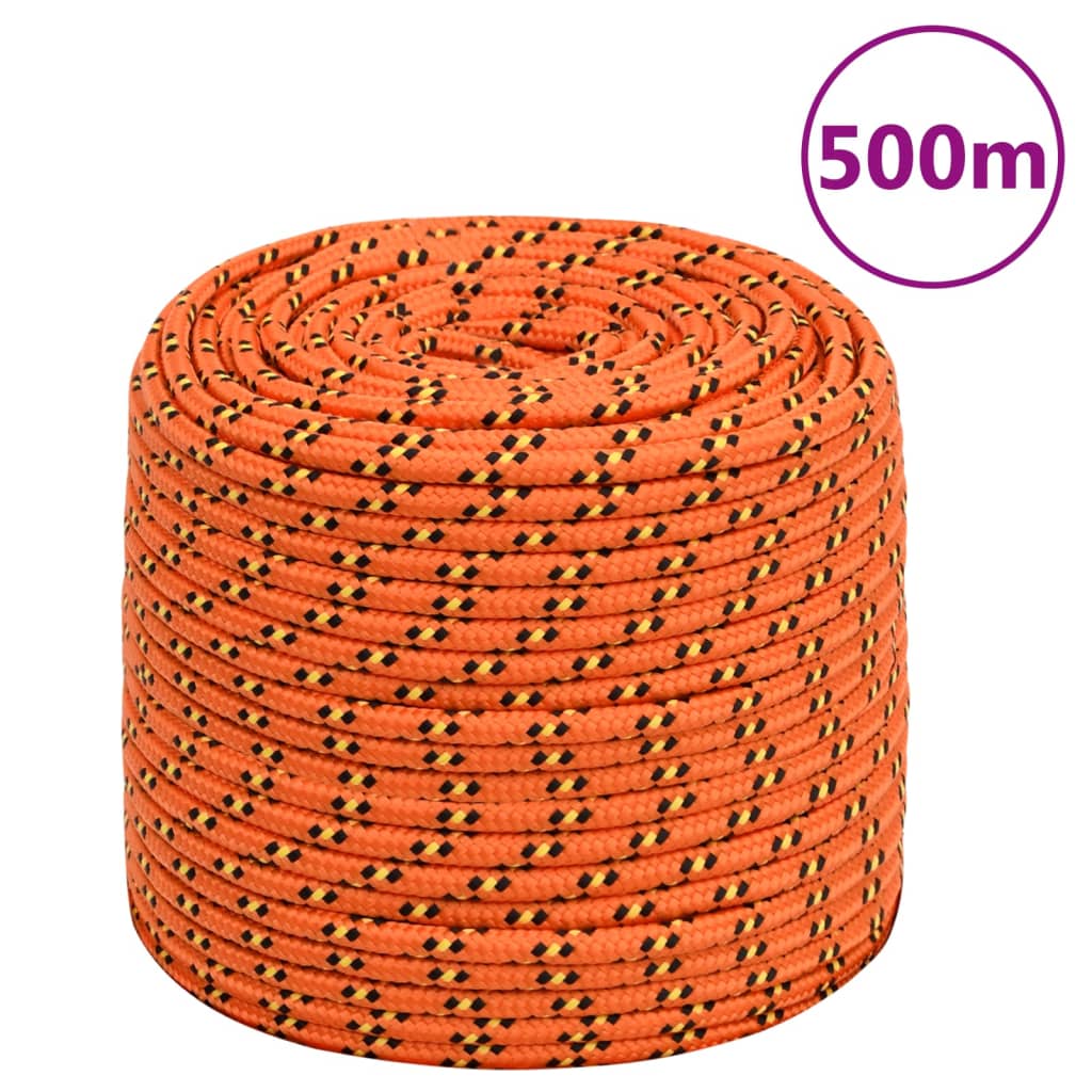 vidaXL Corda de barco 8 mm 500 m polipropileno laranja