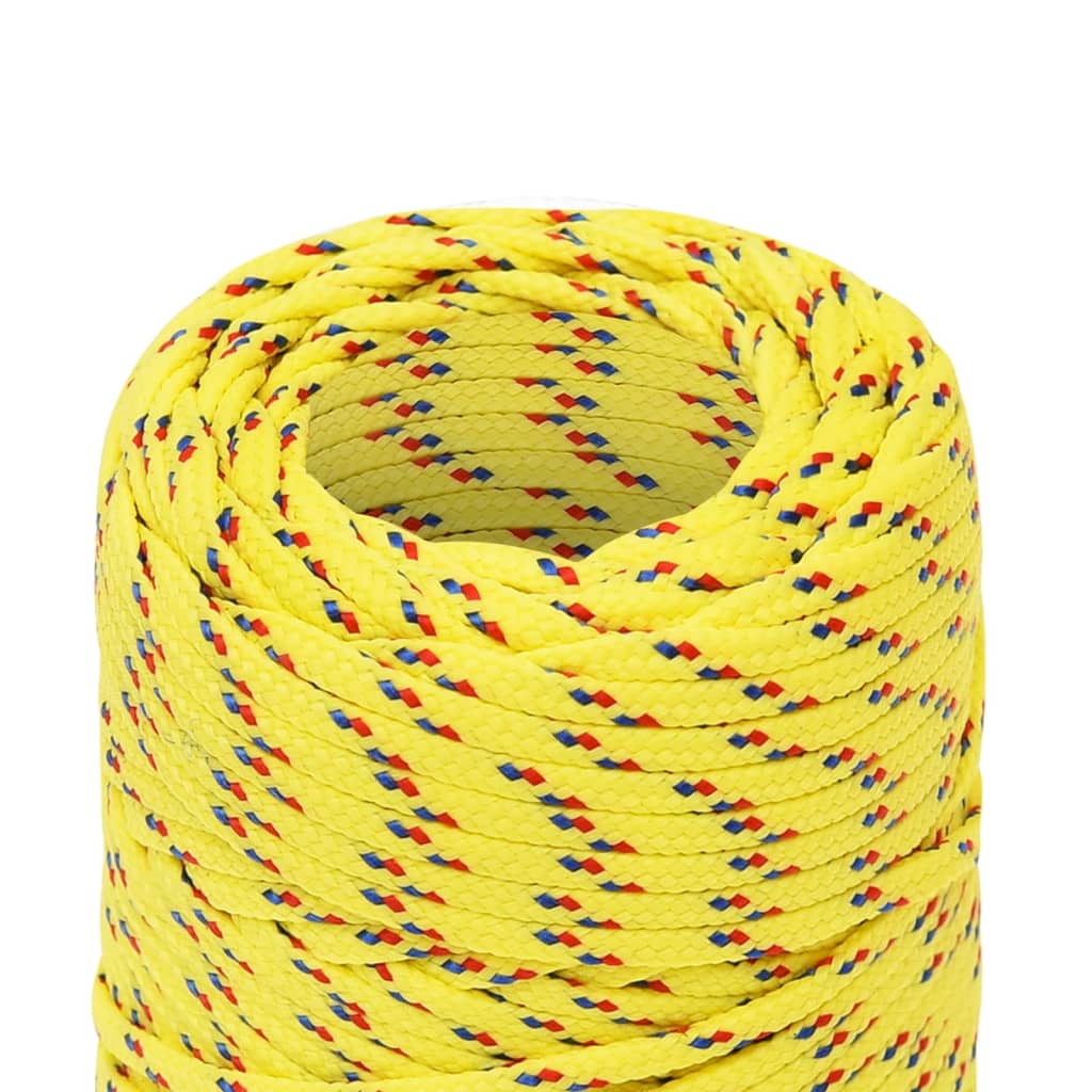 vidaXL Corda de barco 2 mm 50 m polipropileno amarelo