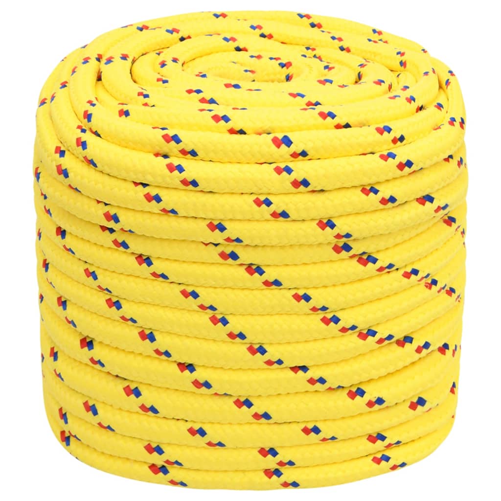 vidaXL Corda de barco 16 mm 50 m polipropileno amarelo