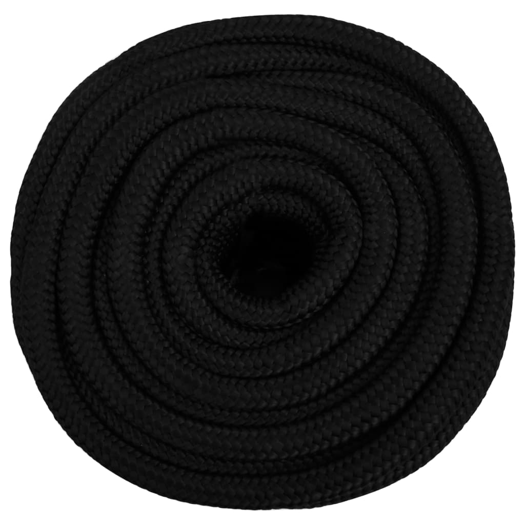 vidaXL Corda de trabalho 18 mm 50 m poliéster preto