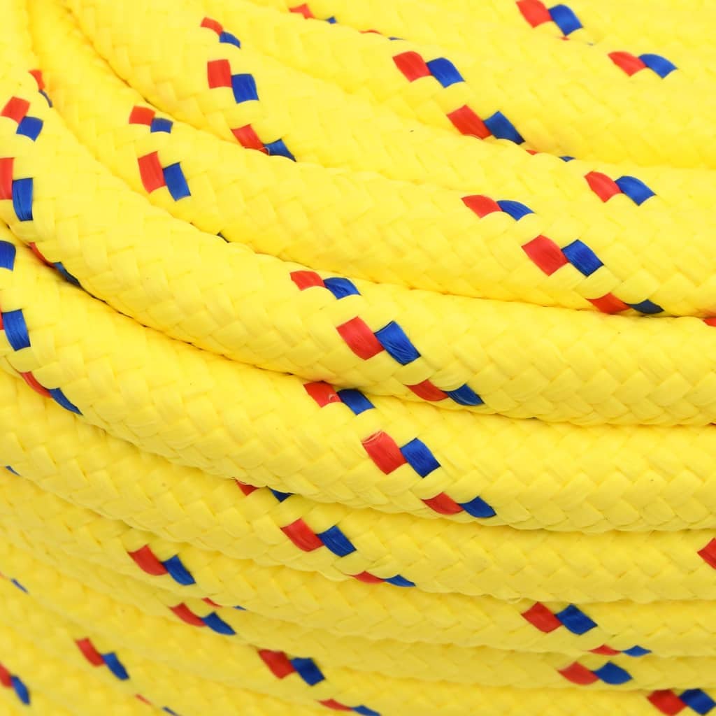 vidaXL Corda de barco 16 mm 50 m polipropileno amarelo