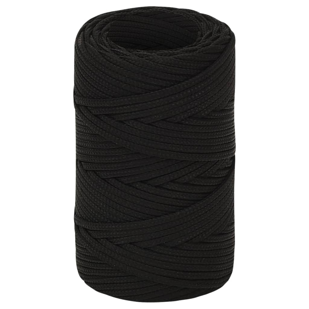 vidaXL Corda de trabalho 2 mm 500 m poliéster preto