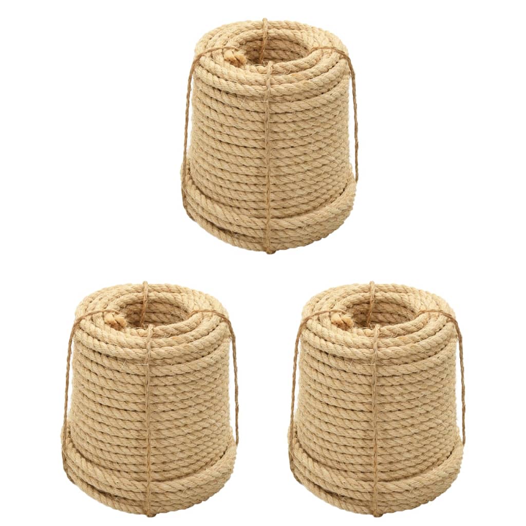 vidaXL Cordas de sisal 3 pcs 20 mm