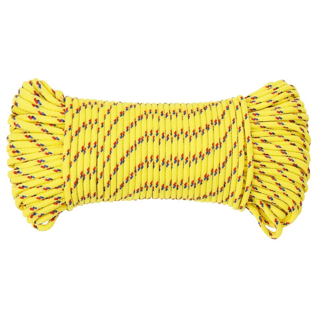 vidaXL Corda de barco 3 mm 500 m polipropileno amarelo