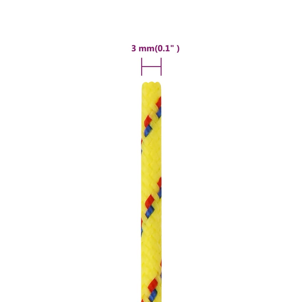 vidaXL Corda de barco 3 mm 500 m polipropileno amarelo