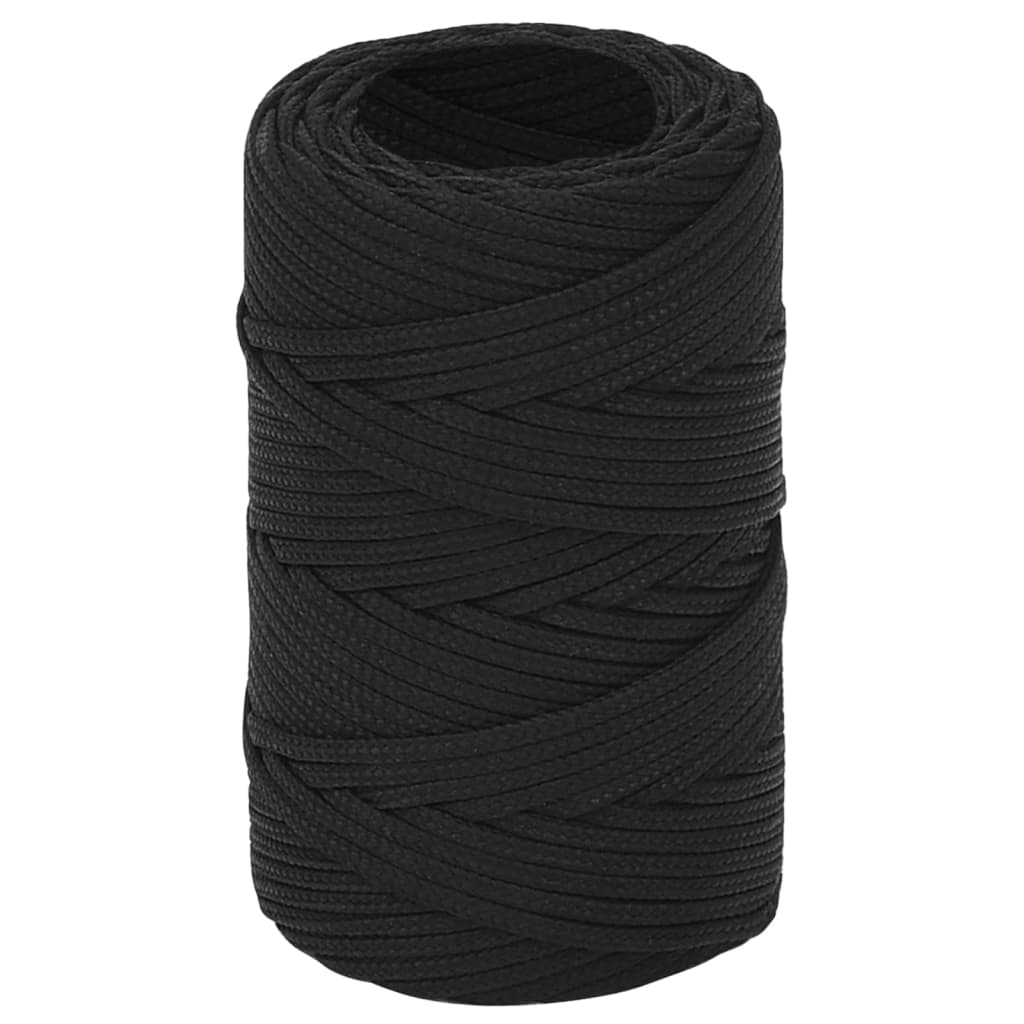 vidaXL Corda de barco 2 mm 500 m polipropileno preto completo