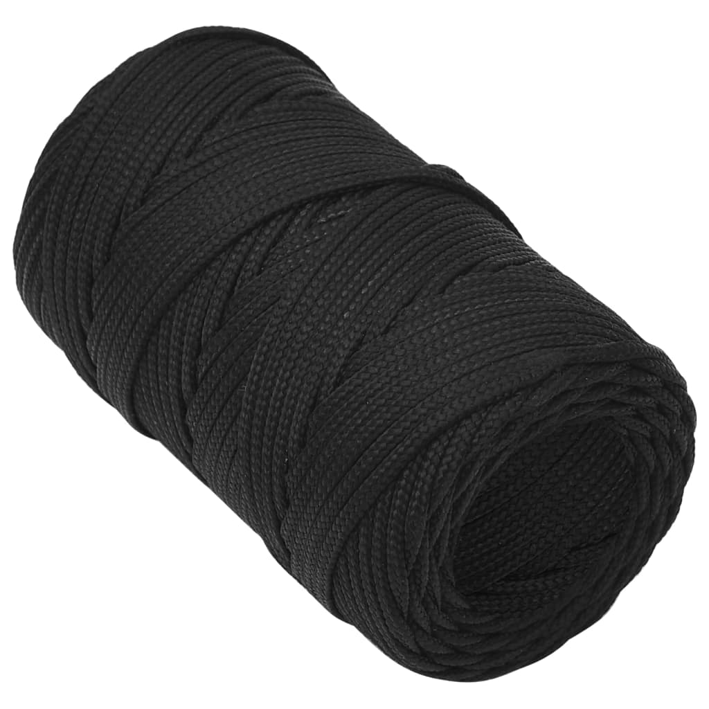 vidaXL Corda de barco 2 mm 500 m polipropileno preto completo