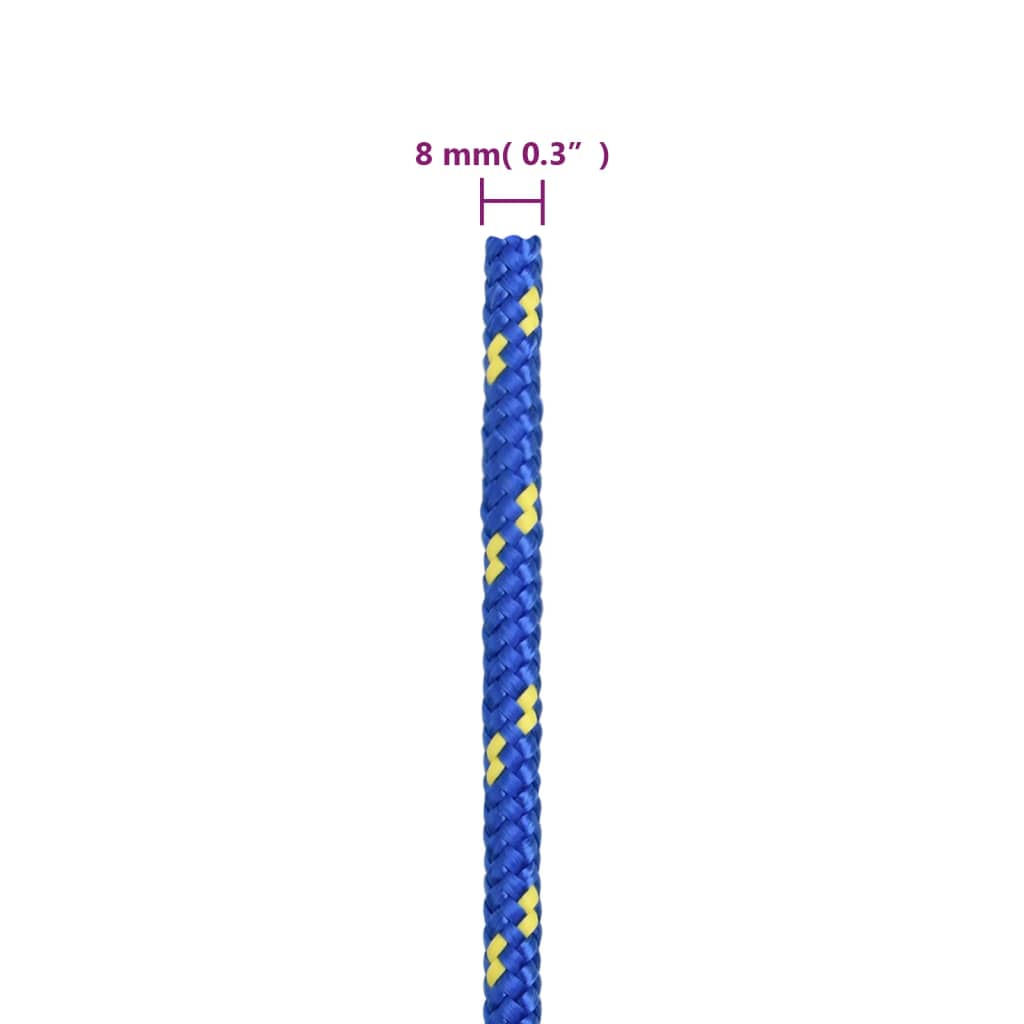 vidaXL Corda de barco 8 mm 50 m polipropileno azul