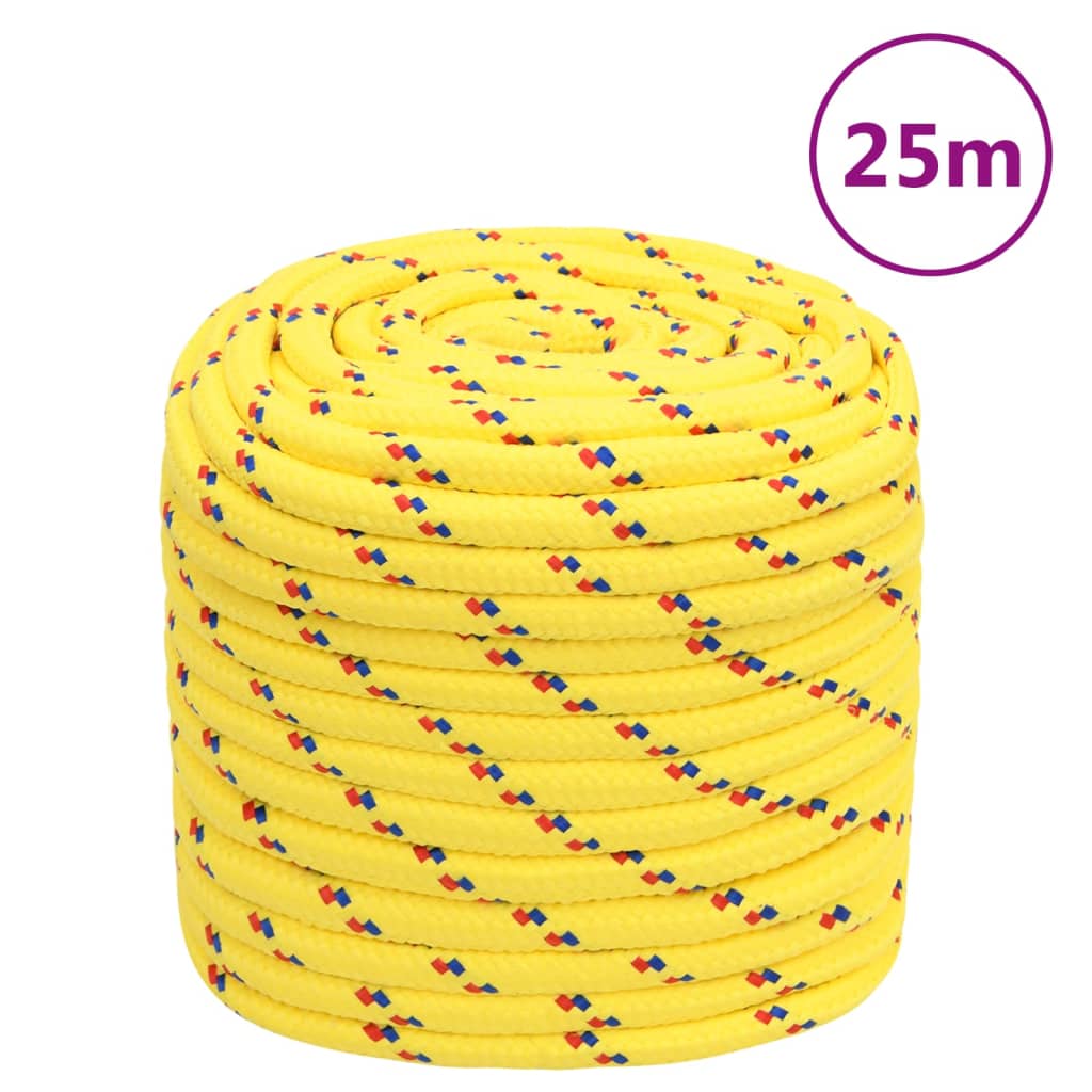 vidaXL Corda de barco 18 mm 25 m polipropileno amarelo