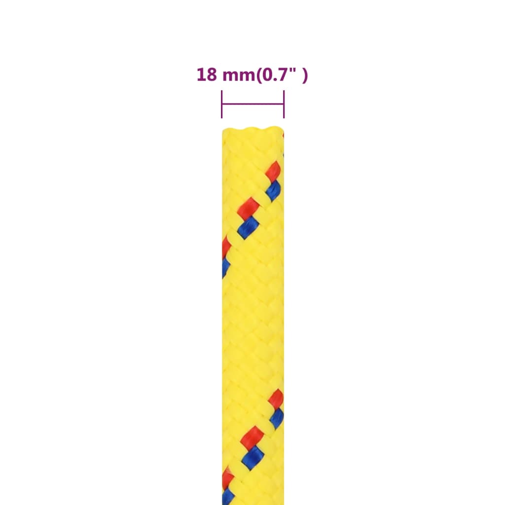 vidaXL Corda de barco 18 mm 25 m polipropileno amarelo