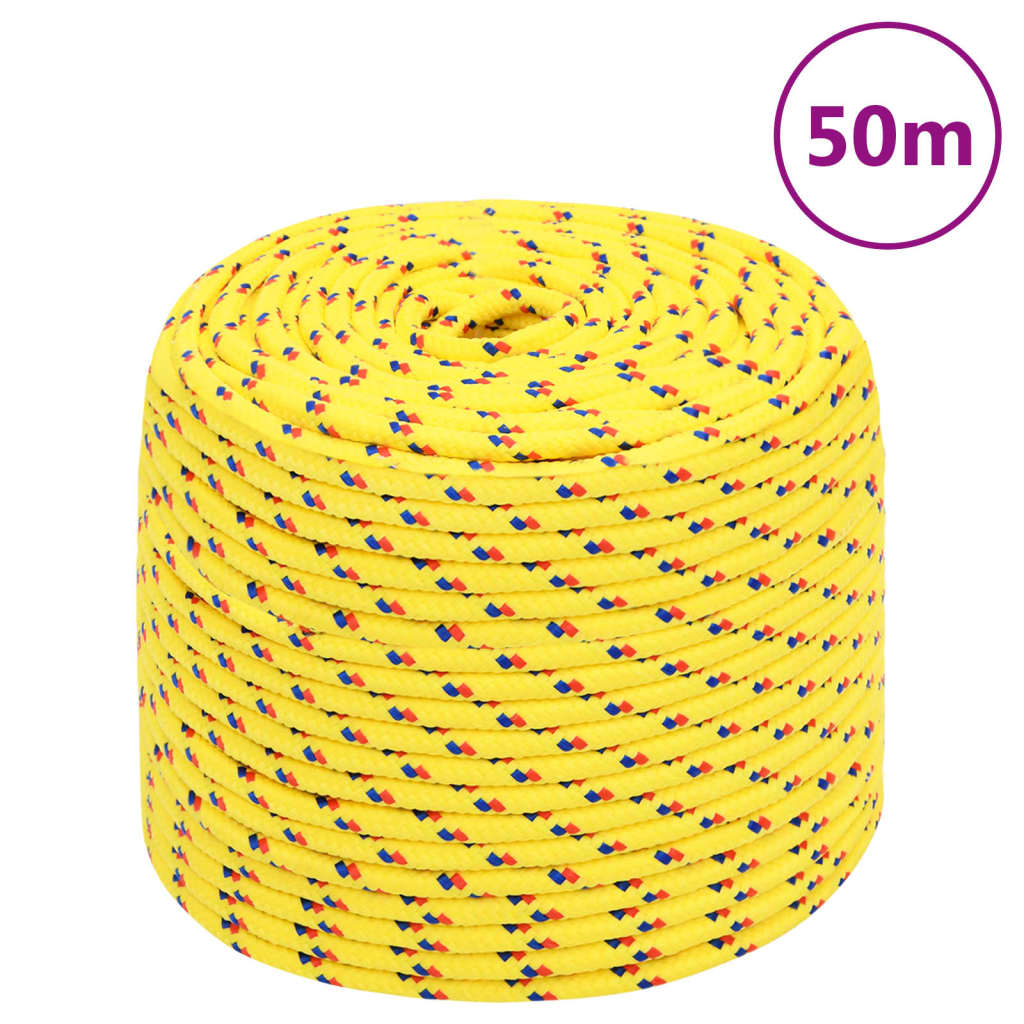 vidaXL Corda de barco 6 mm 50 m polipropileno amarelo