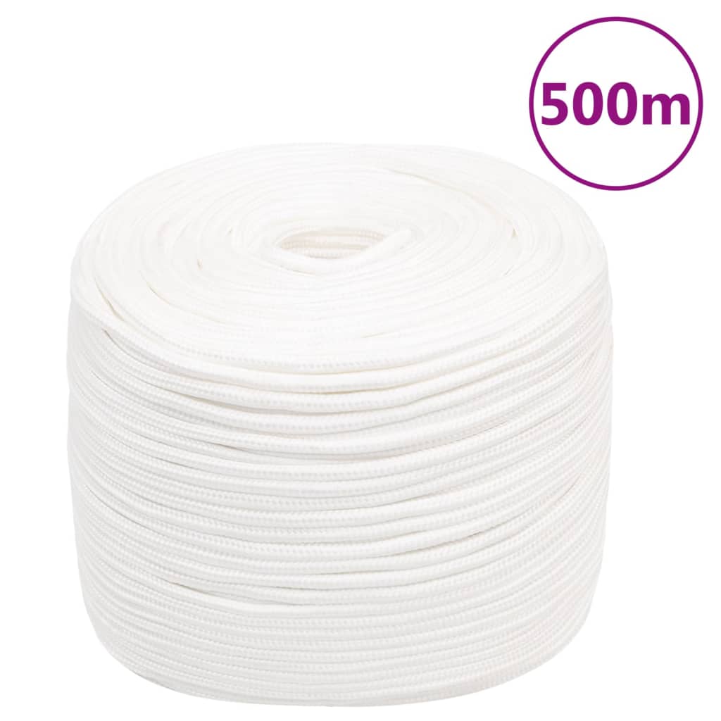 vidaXL Corda de barco 8 mm 500 m polipropileno branco