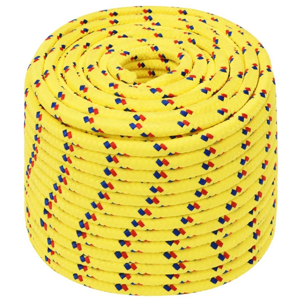 vidaXL Corda de barco 14 mm 50 m polipropileno amarelo