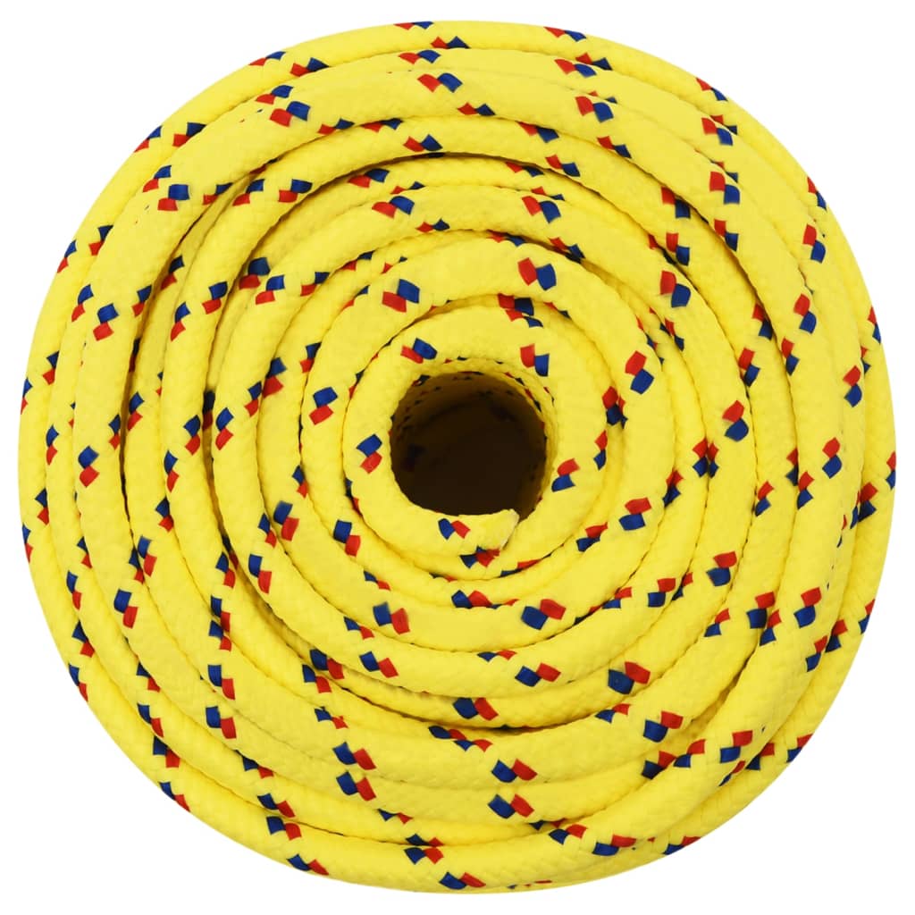 vidaXL Corda de barco 14 mm 50 m polipropileno amarelo