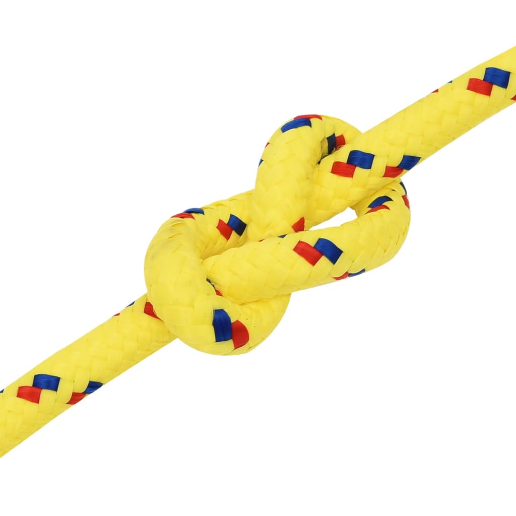 vidaXL Corda de barco 14 mm 50 m polipropileno amarelo