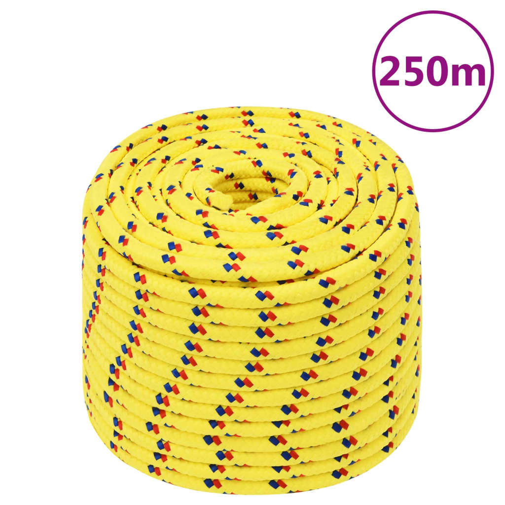 vidaXL Corda de barco 12 mm 250 m polipropileno amarelo