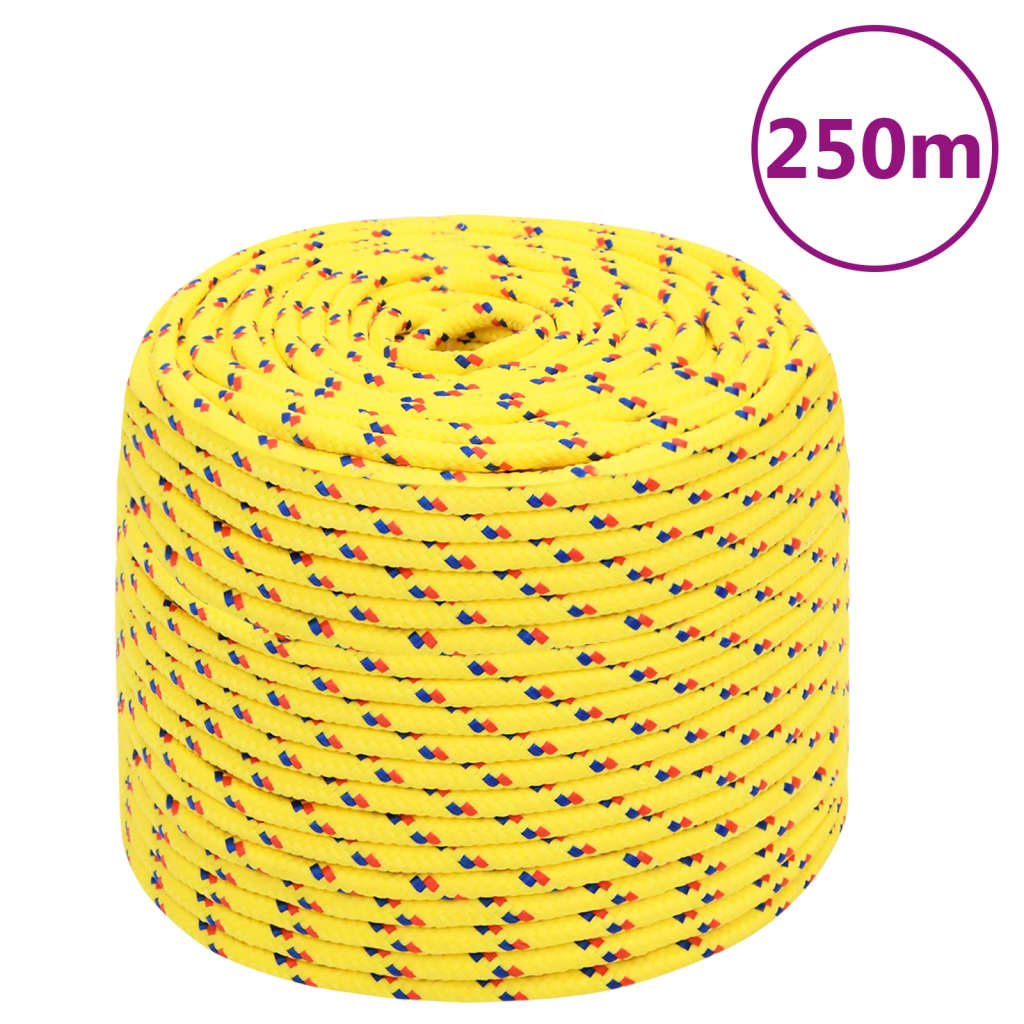 vidaXL Corda de barco 10 mm 250 m polipropileno amarelo