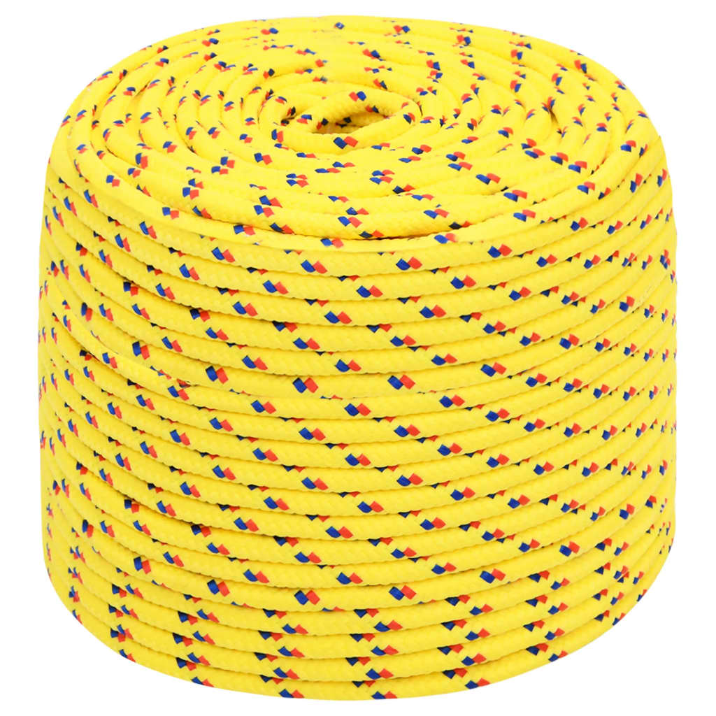 vidaXL Corda de barco 10 mm 250 m polipropileno amarelo