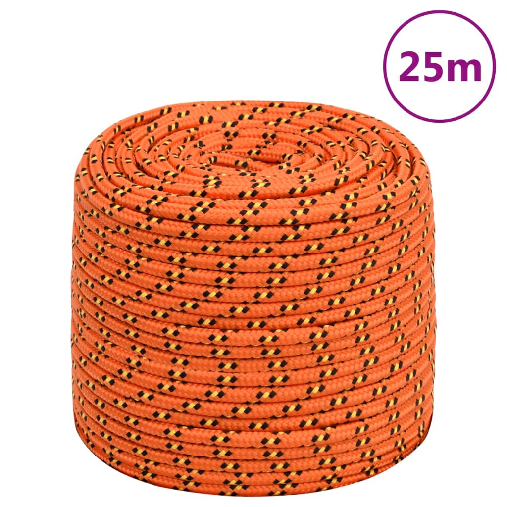 vidaXL Corda de barco 6 mm 25 m polipropileno laranja