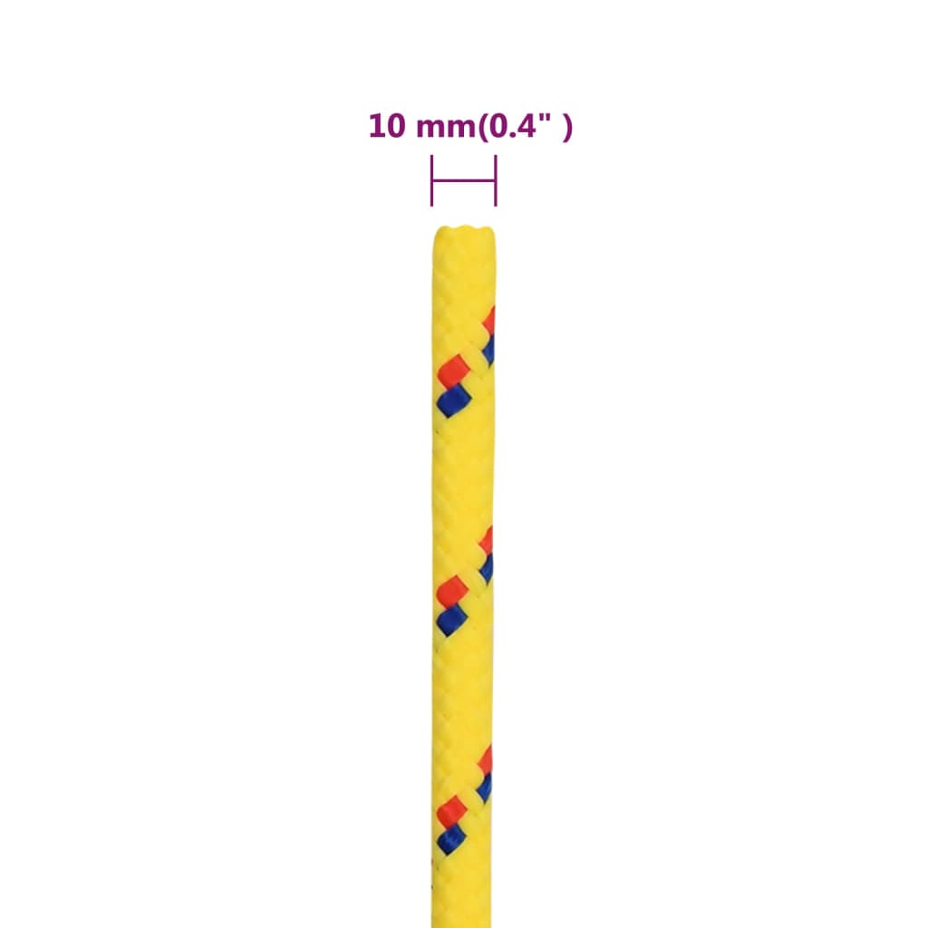 vidaXL Corda de barco 10 mm 250 m polipropileno amarelo