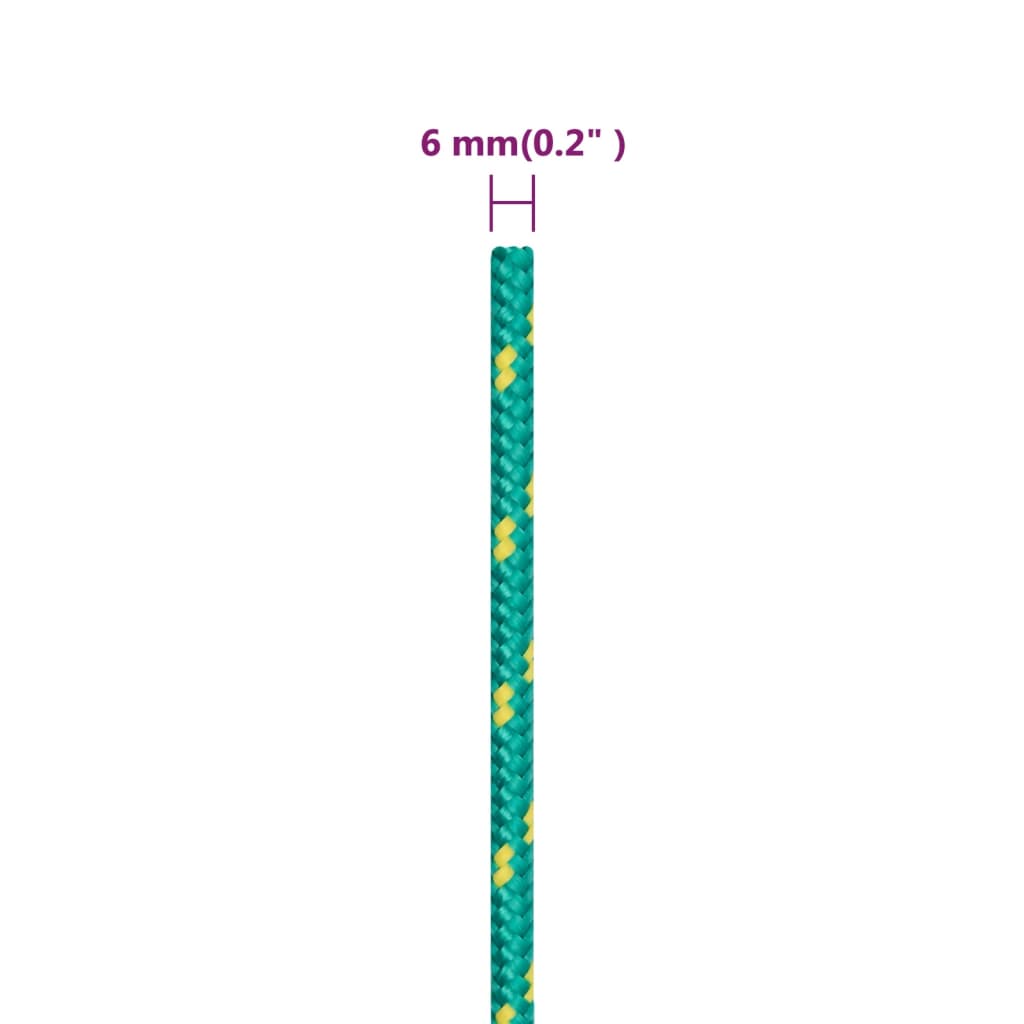 vidaXL Corda de barco 6 mm 500 m polipropileno verde