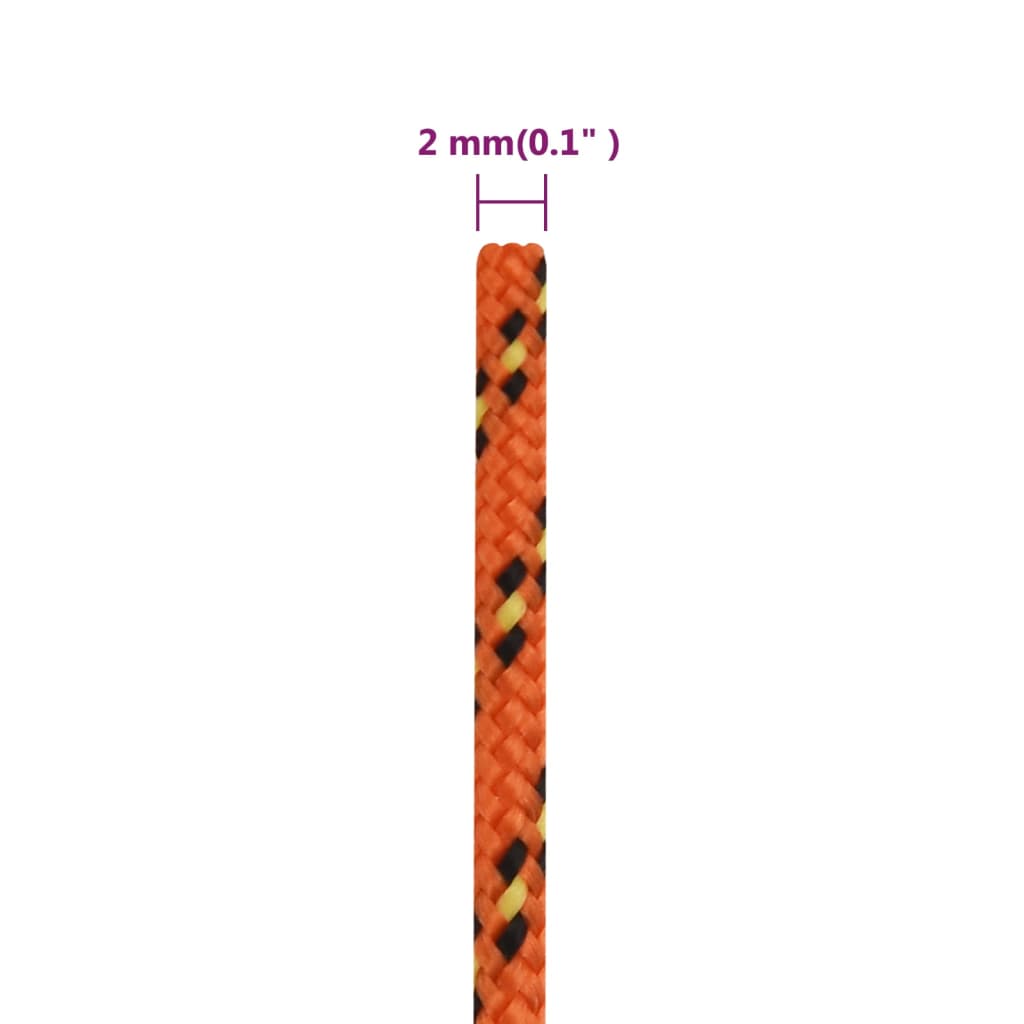 vidaXL Corda de barco 2 mm 50 m polipropileno laranja