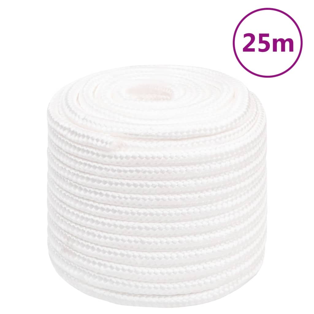 vidaXL Corda de barco 16 mm 25 m polipropileno branco completo