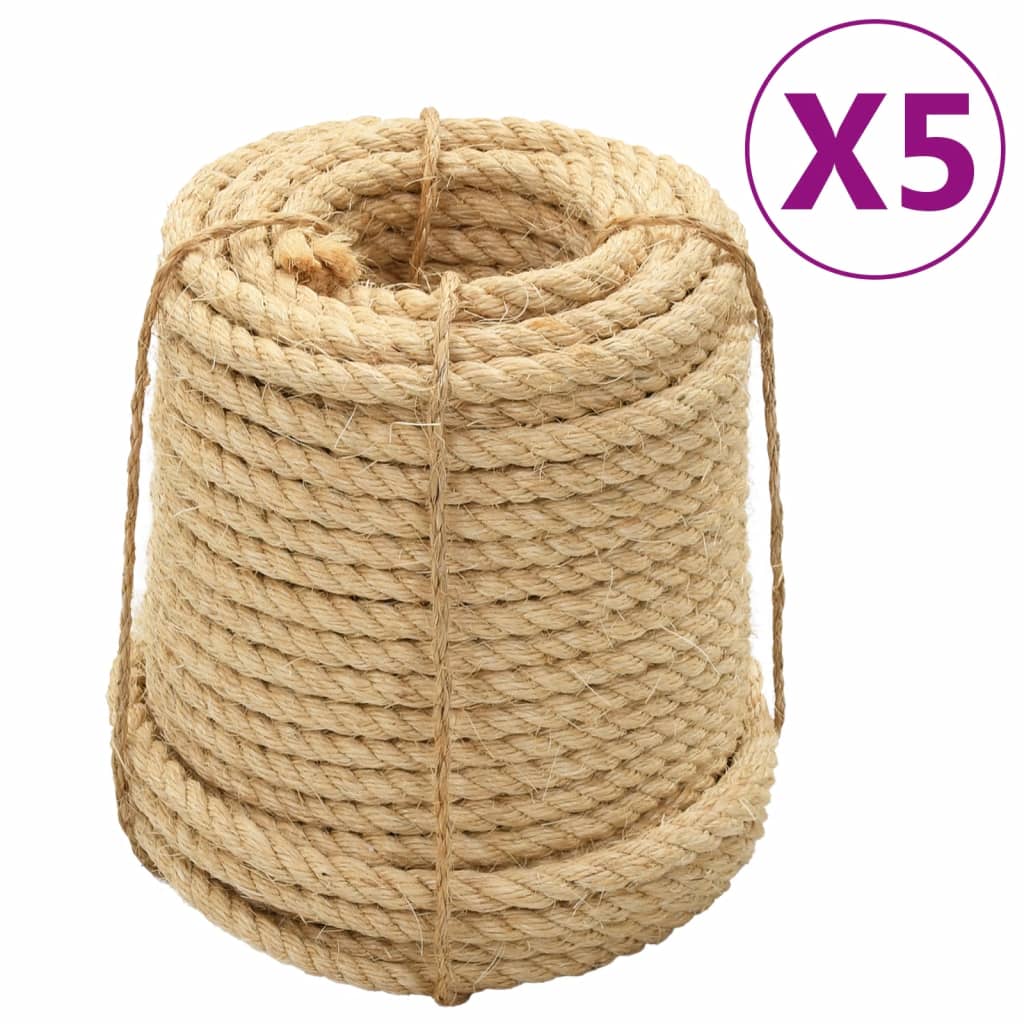 vidaXL Cordas de sisal 5 pcs 14 mm 100 m