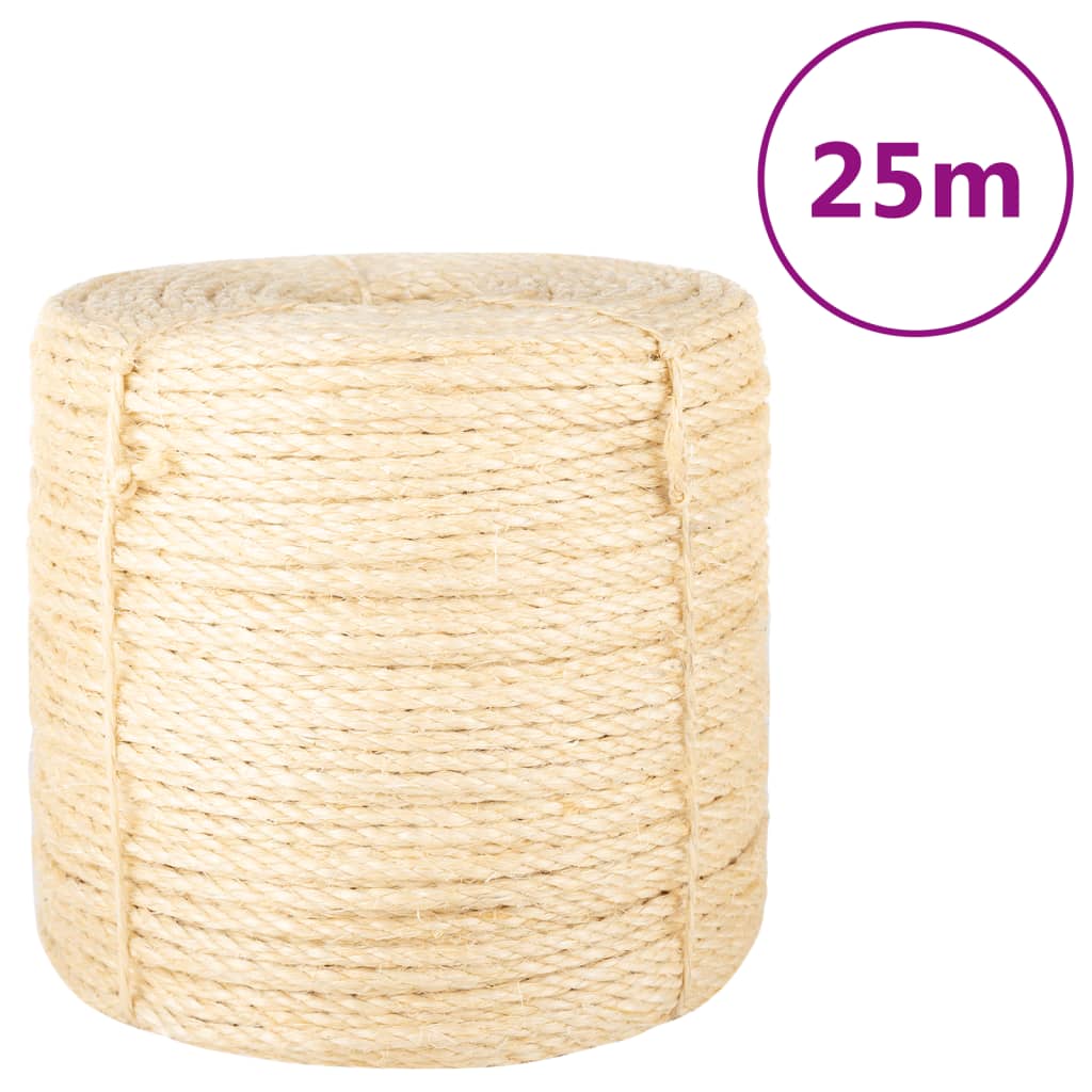 vidaXL Corda 100% sisal 6 mm 25 m