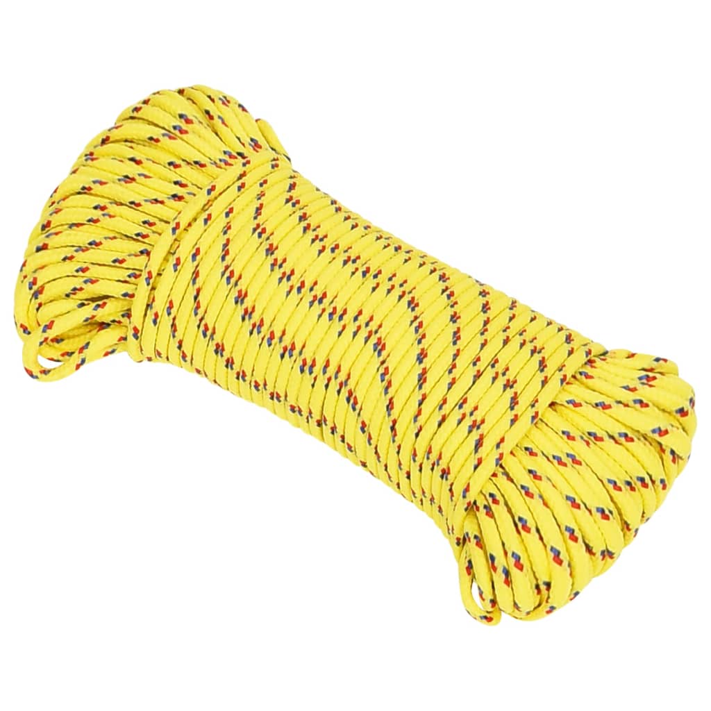 vidaXL Corda de barco 5 mm 50 m polipropileno amarelo