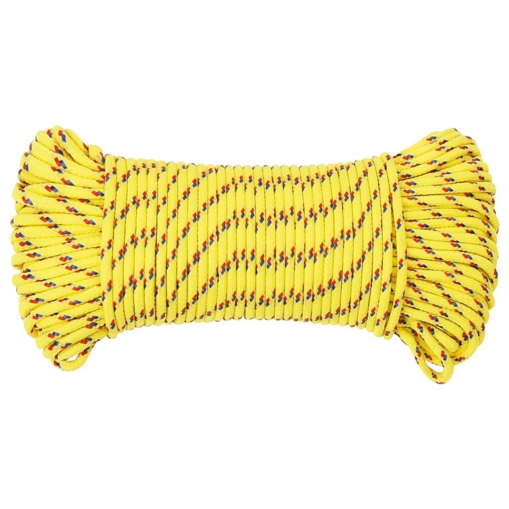 vidaXL Corda de barco 5 mm 50 m polipropileno amarelo