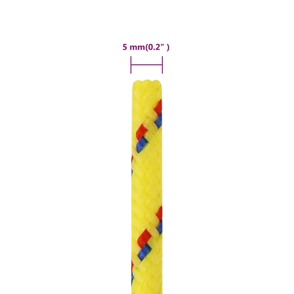 vidaXL Corda de barco 5 mm 50 m polipropileno amarelo